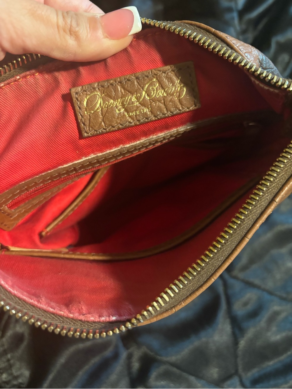 Vintage Dooney & Bourke Croc-Embossed Leather Shoulder Bag - Picture 8 of 11